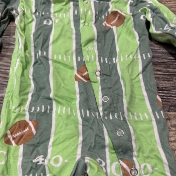 KicKee Pants 0-3 Months Footie Pajamas Football Print - Picture 4 of 4